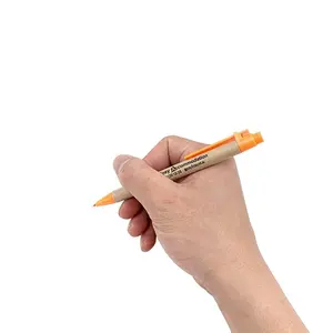 Kraft Paper Made Black Ink Ball Pen For School Office Writing
