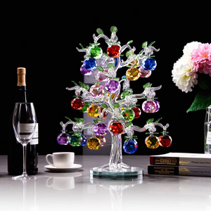 Statue Pomme en Cristal Plaqué Or, Symbole <span class=keywords><strong>de</strong></span> Richesse et d'Abondance, Cadeau d'Affaires Porte-Bonheur, Décoration <span class=keywords><strong>de</strong></span> Cérémonie, Cadeau pour Chef - Product Image 4