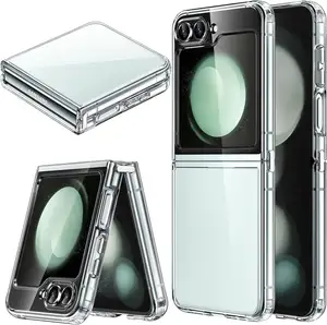 三星银河z翻盖3 4 5新款水晶透明硬电脑手机壳带铰链保护套折叠硬壳