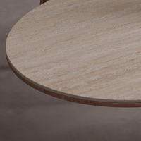 Table à manger ovale moderne avec plateau en pierre frittée, base en placage de noyer massif, imperméable, écologique, mobilier de salle à manger pour appartement