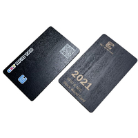 Carte de crédit NFC en bois noir, carte de visite de luxe à logo gravé personnalisé NFC avec emballage coulissant