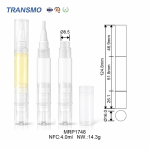 Flacon vide personnalisable de 3 ml pour brillant à lèvres, recyclable, pour huile à cuticules et soin des ongles, avec applicateur brosse souple - Product Image 3