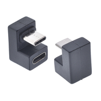 Adaptor pengisian daya Cepat USB C ke USB C, adaptor pengisian daya USB C ke USB C Tipe C, adaptor sudut 65W PVC untuk ponsel, laptop, komputer