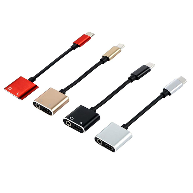 2 in 1 USB C to 3.5mm aux Audio Jack Type c Headphone Adapter charger Converter Cable