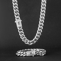6mm-18mm Largeur Vente En Gros Collier En Or Bijoux En Acier Inoxydable Diamant Fermoir Cubain Lien Chaîne En Or 18k pour Hommes