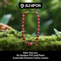 Collier en acier inoxydable avec perles de strass en cristal, plaqué or PVD, tendance, pour les fêtes, durable, résistant, bijoux de mode