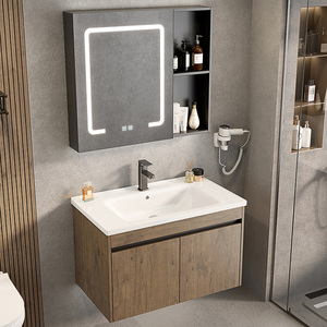 Meuble-lavabo de salle de bain de style moderne avec armoire Alvole en aluminium Lavabo intelligent en céramique - Product Image 2