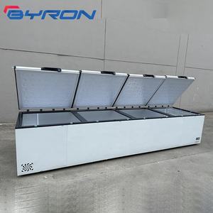 Congelador Horizontal Blanco con Puerta Superior Abatible, Congelador Profundo para Exhibición en Supermercados con Ruedas - Product Image 1