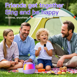 Chxdev Draagbare Thuis Ktv Karaoke Machine Mini Bluetooth Draadloze Microfoon Luidspreker Usb-Uitgang Voor Volwassenen En Kinderen Perfect Cadeau - Product Image 2