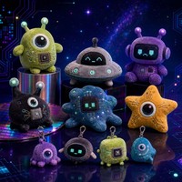 Jouet en peluche cybernétique OEM Space Alien UFO, Ornement rembourré avec puce de circuit galactique