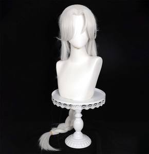 Peluca Larga Blanca con Trenzas para Cosplay de Anime, Carnaval, Halloween, para Mujer, AOKG-222 - Product Image 5