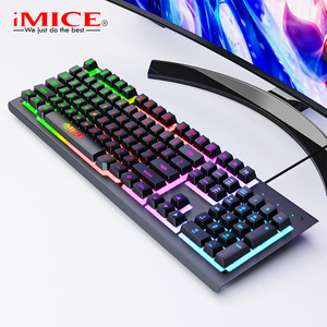<span class=keywords><strong>Clavier</strong></span> et souris de jeu mécaniques RGB <span class=keywords><strong>IMICE</strong></span> GK-490 4-en-1, rétroéclairage RGB, 104 touches, 3200 DPI, filaire pour PC/ordinateur portable - Product Image 1