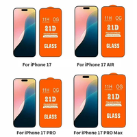 Verre trempé à colle intégrale 21D pour Apple iPhone 11 12 13 14 15 16 17 Pro Max Protection d'écran anti-traces de doigts