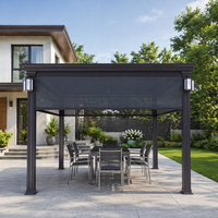 Pavillon d'extérieur autoportant en aluminium, facile à assembler, écologique, résistant à la corrosion et au vent, idéal pour la cour familiale