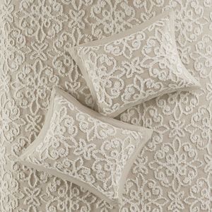 DB Modern Taupe King Cal King 3-Piece Tufted Cotton <b>Bedspread</b> <b>Set</b> Soft Floral Patchwork Design Home Use - Product Image 5