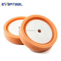 Tampons de polissage rotatifs EVERTOOL, éponge orange, tampon de polissage composé, accessoire de polissage pour voiture, kit de polissage