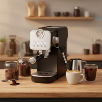 Machine à café électrique professionnelle semi-automatique italienne en plastique, 20 bars, système de brassage haute pression, contrôle numérique, usage domestique