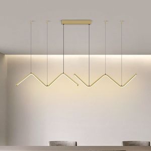 Jacksun โคมไฟเพดานอลูมิเนียมแบบแขวนรูปคลื่นโคมไฟตกแต่งแบบเส้นตรง3สี LED ให้เลือกโคมไฟระย้าแบบบาง - Product Image 4