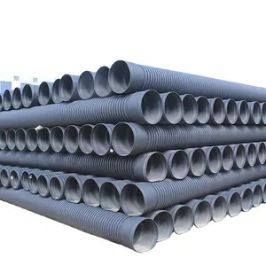 Rinforzo in rete metallica in acciaio tubo HDPE a doppia parete ondulato (DWC) tubo in HDPE a spirale per acque reflue