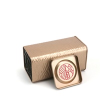 Boîte rectangulaire en fer blanc recyclé, finition or rose, motif vague d'eau, pour thé, café en grains, noix, bonbons, avec impression de logo personnalisée