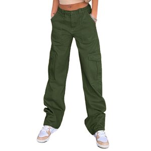 Jeans Cargo Marroni Vintage Larghi da <span class=keywords><strong>Donna</strong></span> Anni '90 Streetwear con <span class=keywords><strong>Tasche</strong></span> a Gamba Larga e Vita Bassa in Denim a Taglio Dritto - Product Image 5