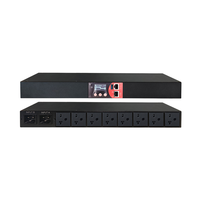 PDU de montage en rack 2U avec contrôle intelligent à distance, transfert de puissance ATS sans interruption, prise standard française 8 sorties 16A 32A, fiche industrielle