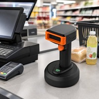 Lecteur de codes-barres sans fil 2D professionnel, lecteur de codes QR 1D/2D, base de charge, interface USB2.0, sans fil 2.4G, pour la vente au détail et les points de vente