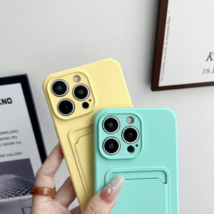 TPU Silicone thẻ tín dụng khe cắm Túi điện thoại trường hợp đối với iPhone 15 14 cộng với 13 <span class=keywords><strong>mini</strong></span> 12 <span class=keywords><strong>Pro</strong></span> max 11 XR <span class=keywords><strong>x</strong></span> XS 7G 8G SE - Product Image 3