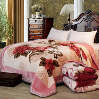 Couverture décorative avec logo Aztec Floral Print 4-8kg Chunky Heavy Korean Mink Velvet Raschel Blanket for Winter