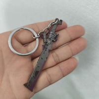Mini Porte-clés en métal Vlads Battle Scythe Shattered Flame Blade, figurine de collection, pendentif inspiré du jeu, marchandise de jeu