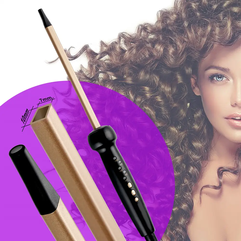 Handelsmarke Turmaline Micro Stick Zauberstab 9mm Essstäbchen Styler Afro Curl Locken wickler Lockens täbe