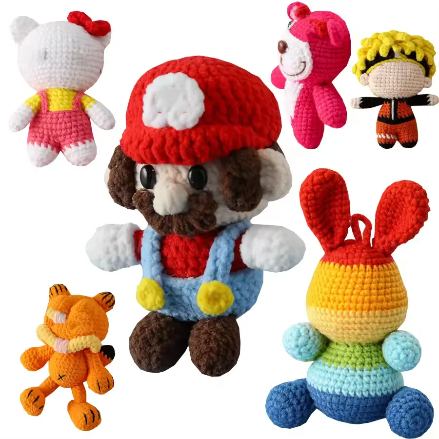 Individuelle Karikatur-/Filmmärchen handgefertigte gehäkelte gestrickte Amigurumi-Spielzeuge für Kindergeschenke Kawaii Mari Kitting gefüllte Puppen