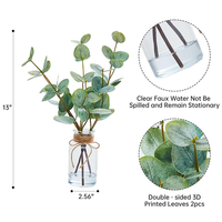 Ranting Eucalyptus Buatan dalam Vas dengan Air, Tanaman Hijau yang Menyerupai Asli untuk Dekorasi Rumah, Kantor, Kamar Mandi - Langsung dari Pabrik