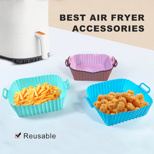 Tái Sử Dụng Vuông Silicone Nồi Chiên Không Khí Lót Thực Phẩm An Toàn Không Dính Cho Nhà Bếp Nhà Dễ Dàng Để Làm Sạch Nướng Món Ăn & Chảo - Product Image 6