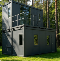 Conteneur préfabriqué modulaire pour usage commercial et bureautique, design moderne, forme carrée respirante, garantie 1 an