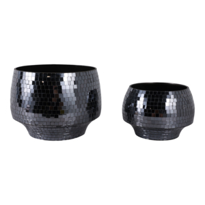 Vasi per Fiori Moderni Rotondi e Curvi in Mosaico Disco, Fioriere in Metallo Decorative per Interni, Vasi in Ferro per la Casa - Product Image 3