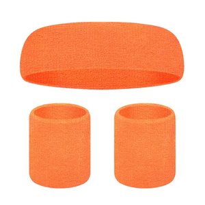 Etiqueta privada personalizada algodón Terry Cloth deporte ejercicio tenis muñeca pulsera bordado banda para el sudor elástico entrenamiento banda para el sudor - Product Image 4