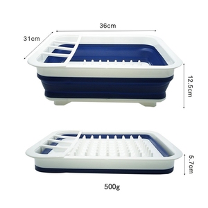 الأكثر مبيعًا رف أطباق صرف صحي قابل للطي من السيليكون أدوات طاولة - Product Image 3