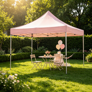 Carpa Plegable de 3 x 3 m (10x10 pies) con Estructura de Acero con Recubrimiento en Polvo, Color Rosa Pálido, PVC 420D Resistente, para Exposiciones al Aire Libre, HESHAN GORDON - Product Image 5