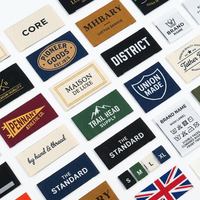 Étiquettes tissées personnalisées de luxe en coton lavable avec logo privé pour vêtements, étiquettes de col et de vêtements principaux à coudre pour marque