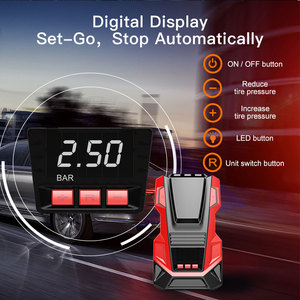 Gonfleur de pneu prise murale AC et pompe à pneu à double usage 12V DC avec compresseur d'air de carte de transformateur de tension pour voiture berline - Product Image 6