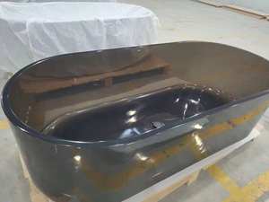 Baignoires italiennes de luxe en résine cristalline Baignoires autoportantes en résine transparente à surface solide - Product Image 5