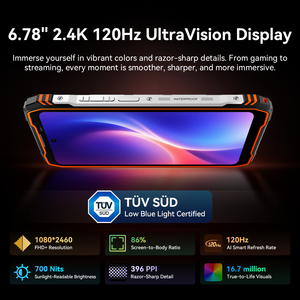 Blackview XPLORE X1, Teléfono Inteligente Resistente 5G, 12 GB + 256 GB, Frecuencia de Actualización de 120 Hz, Pantalla de 6.78'', Cámara Trasera de 108 MP, Cámara Frontal de 50 MP, Carga Rápida de 55 W, NFC - Product Image 5