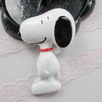Collier pendentif poupée chien en émail noir blanc en argent sterling 925 au design personnalisé bijoux