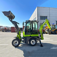 Mesin Backhoe Loader Kecil Baru 1.5 2 ton 4WD Articulated Backhoe Excavator dengan Digger Loader Mini Backhoe Loader 4x4