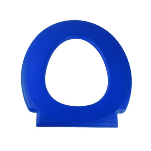 Siège de toilette en forme de D Shi Hong, bleu, en plastique PP, avec ventouses, pour salle de bain - Product Image 4