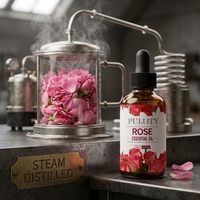 Huile Essentielle de Rose Naturelle 30ml, Huile de Rose Non Diluée pour Soins de la Peau Haut de Gamme, Diffuseur d'Arômes, Savon et Bougie Faits Main en Gros