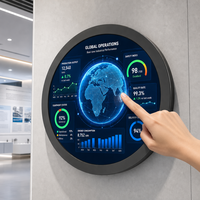 Écran LCD rond personnalisé de 15,7 à 23,6 pouces, écran tactile circulaire PCAP, moniteur Android Linux pour panneau de commande de maison intelligente, OEM ODM