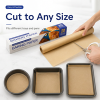 FDA-Zertifiziertes Ungebleichtes Backpapier auf Rolle mit Metallschneider-Box, Individuell Bedrucktes Antihaft-Backpapier