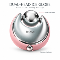 Rouleau de massage facial cryogénique à double tête en acier inoxydable avec logo personnalisé pour le visage et les yeux, outil de refroidissement OEM ODM